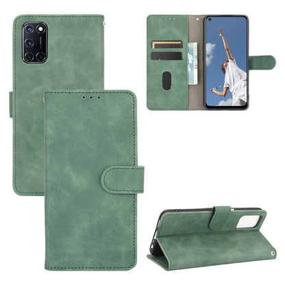 Skin-touch Wallet Stand Flip Leather Phone Cover for OPPO A52/A72/A92