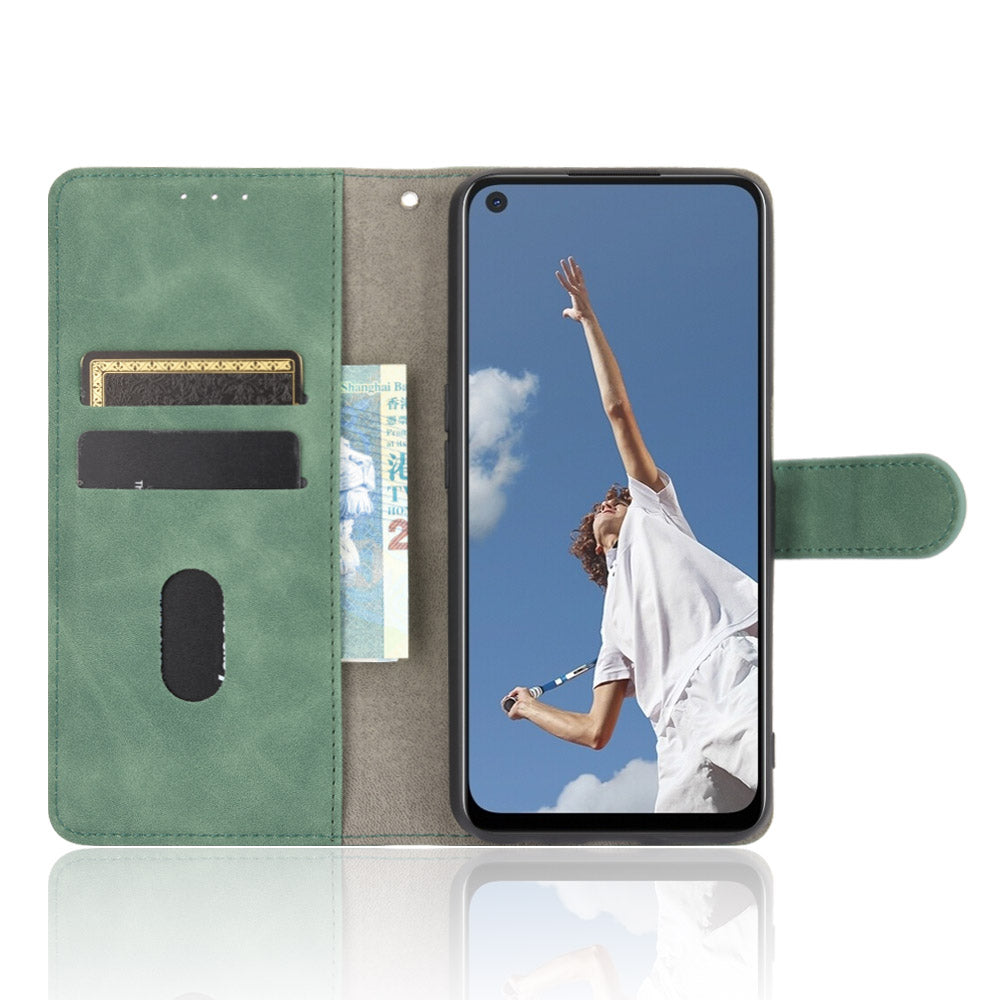 Skin-touch Wallet Stand Flip Leather Phone Cover for OPPO A52/A72/A92