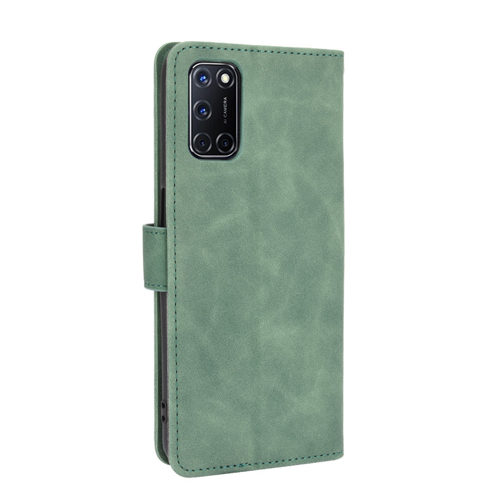 Skin-touch Wallet Stand Flip Leather Phone Cover for OPPO A52/A72/A92