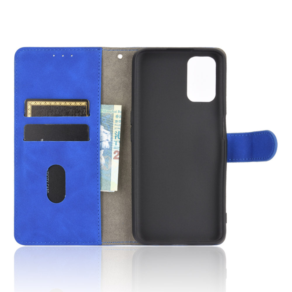 Skin-touch Wallet Stand Flip Leather Phone Cover for OPPO A52/A72/A92