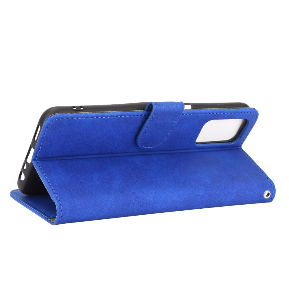 Skin-touch Wallet Stand Flip Leather Phone Cover for OPPO A52/A72/A92
