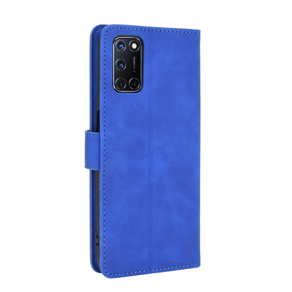 Skin-touch Wallet Stand Flip Leather Phone Cover for OPPO A52/A72/A92