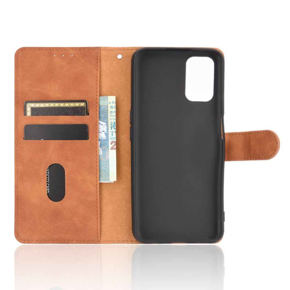 Skin-touch Wallet Stand Flip Leather Phone Cover for OPPO A52/A72/A92