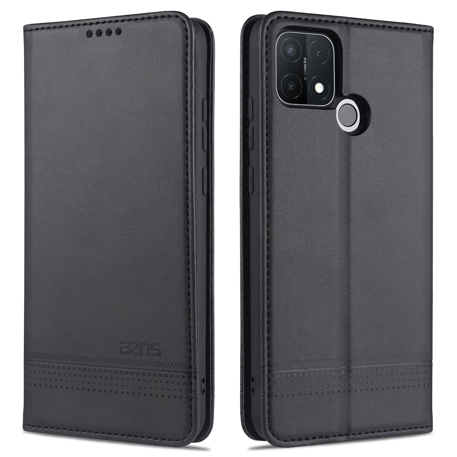 AZNS Magnetic Suction Wallet Stand Leather Mobile Shell Case for OPPO A15