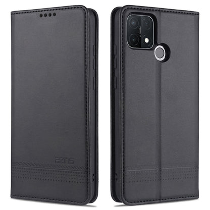 AZNS Magnetic Suction Wallet Stand Leather Mobile Shell Case for OPPO A15