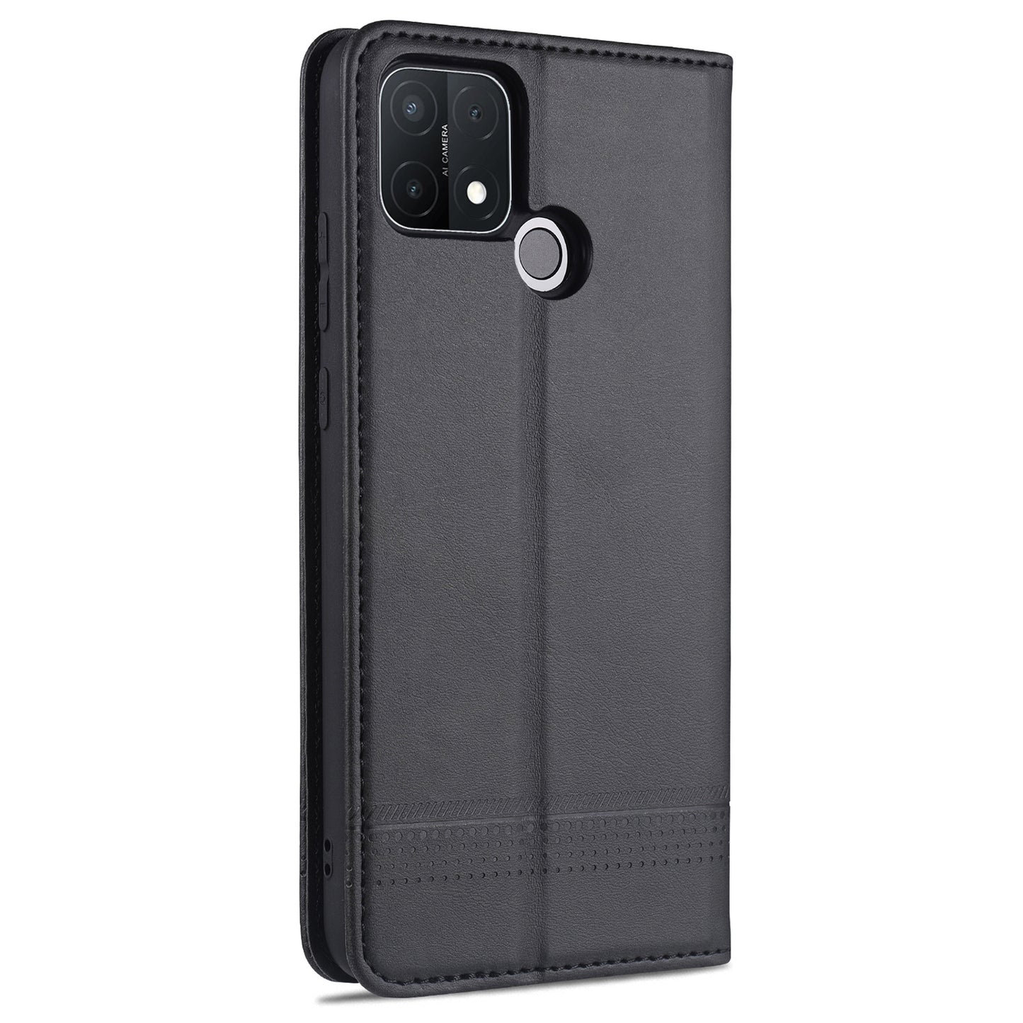 AZNS Magnetic Suction Wallet Stand Leather Mobile Shell Case for OPPO A15
