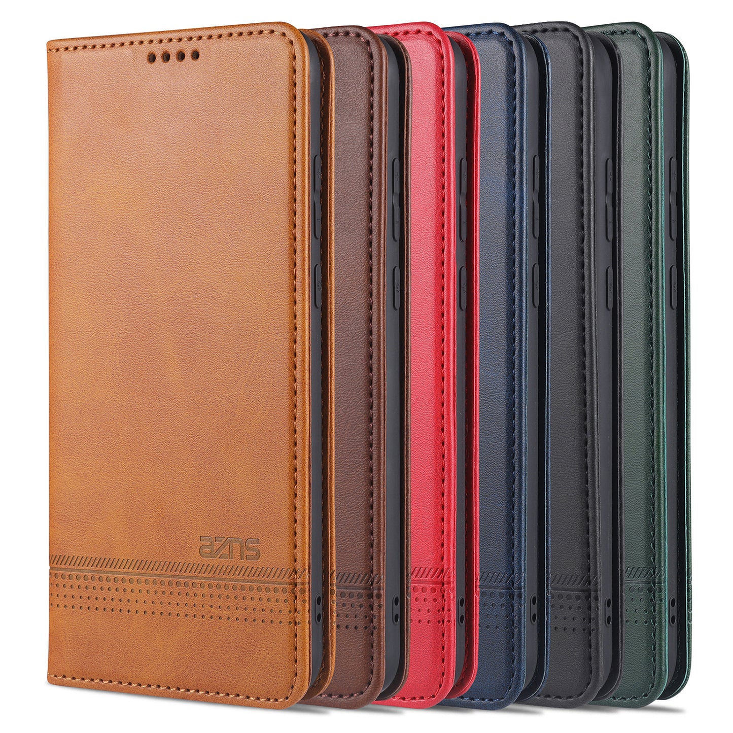 AZNS Magnetic Suction Wallet Stand Leather Mobile Shell Case for OPPO A15