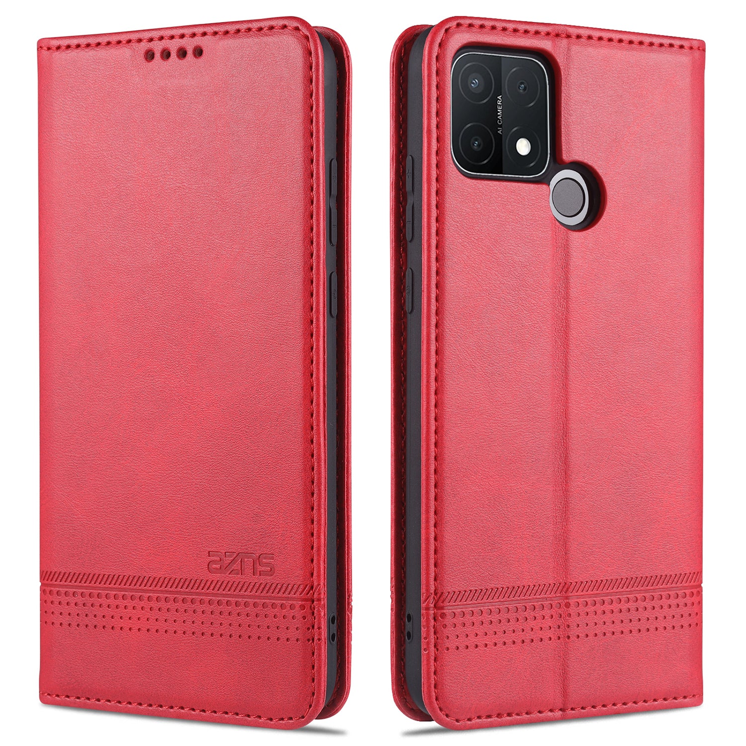 AZNS Magnetic Suction Wallet Stand Leather Mobile Shell Case for OPPO A15