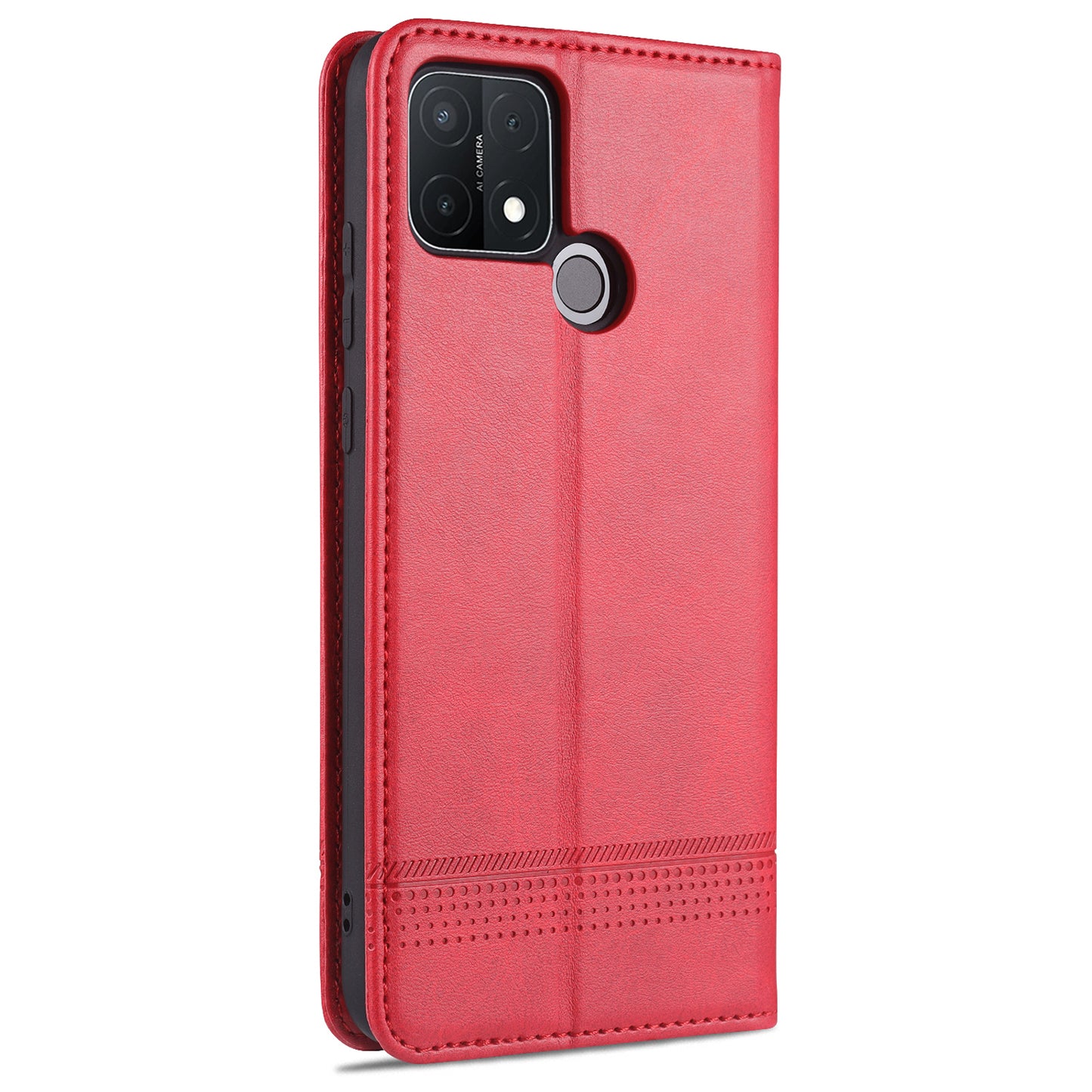 AZNS Magnetic Suction Wallet Stand Leather Mobile Shell Case for OPPO A15