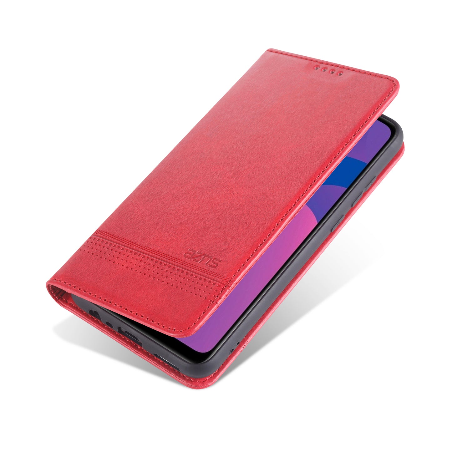 AZNS Magnetic Suction Wallet Stand Leather Mobile Shell Case for OPPO A15
