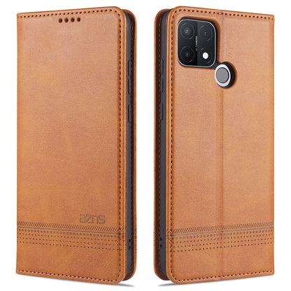 AZNS Magnetic Suction Wallet Stand Leather Mobile Shell Case for OPPO A15
