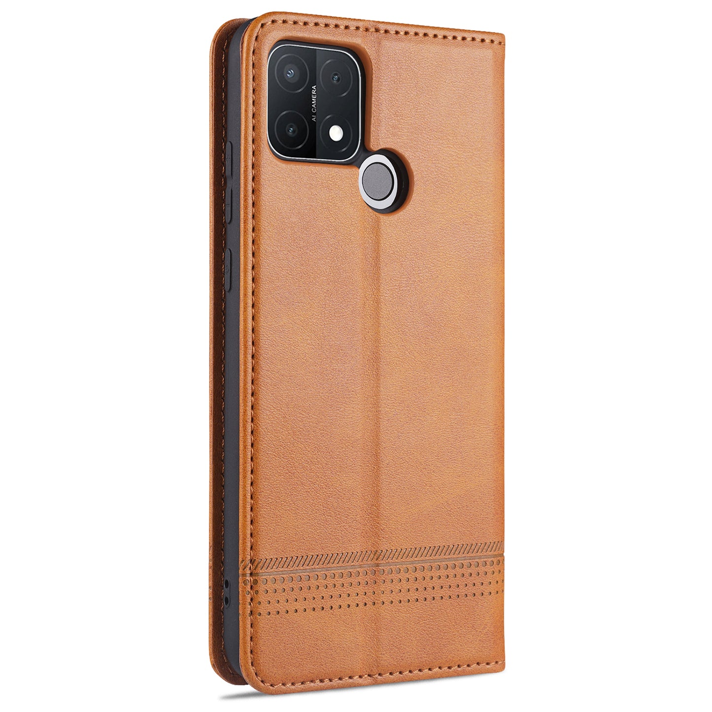 AZNS Magnetic Suction Wallet Stand Leather Mobile Shell Case for OPPO A15