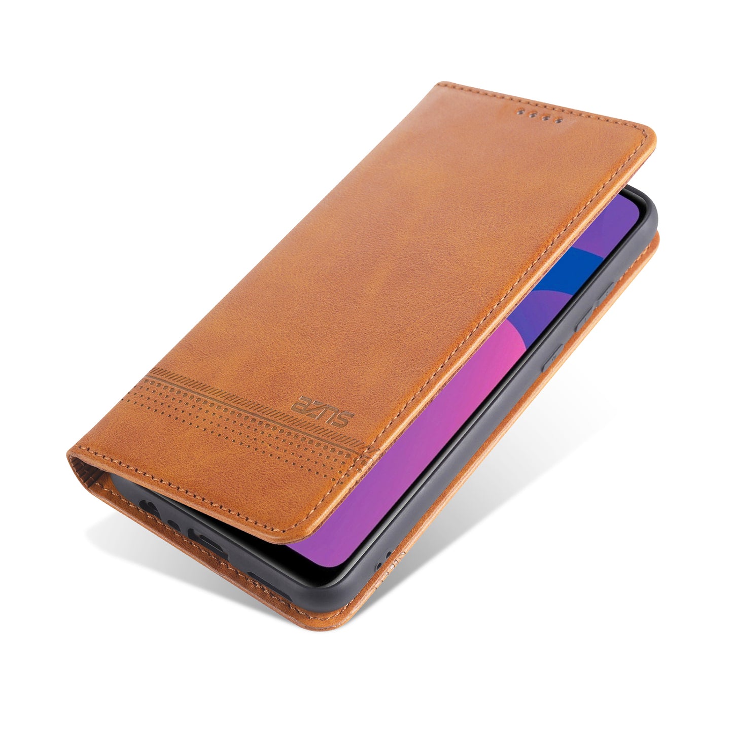 AZNS Magnetic Suction Wallet Stand Leather Mobile Shell Case for OPPO A15