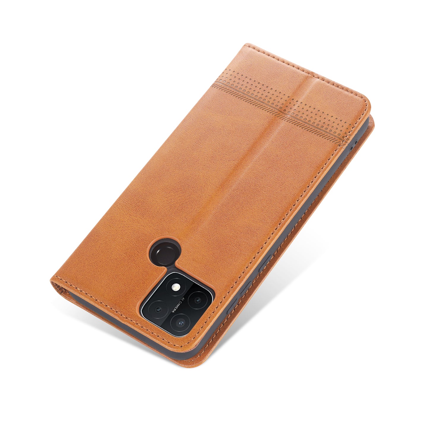 AZNS Magnetic Suction Wallet Stand Leather Mobile Shell Case for OPPO A15