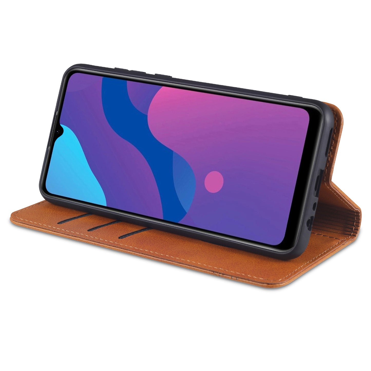 AZNS Magnetic Suction Wallet Stand Leather Mobile Shell Case for OPPO A15