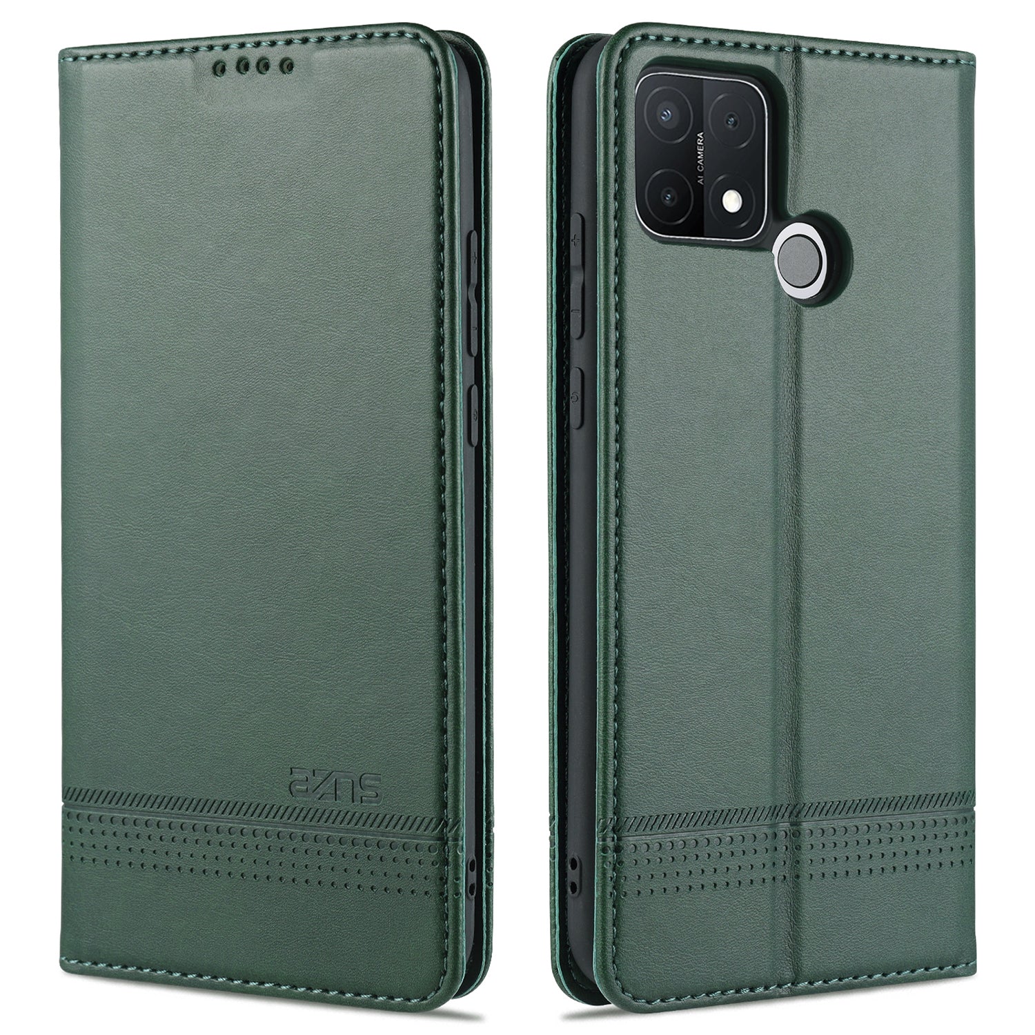 AZNS Magnetic Suction Wallet Stand Leather Mobile Shell Case for OPPO A15