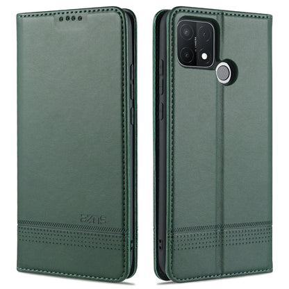 AZNS Magnetic Suction Wallet Stand Leather Mobile Shell Case for OPPO A15