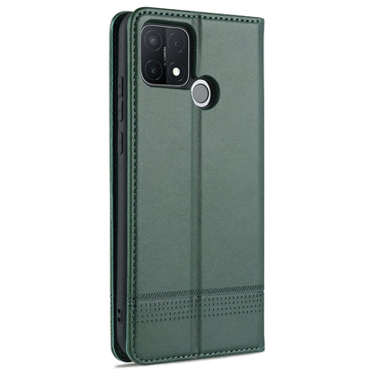 AZNS Magnetic Suction Wallet Stand Leather Mobile Shell Case for OPPO A15