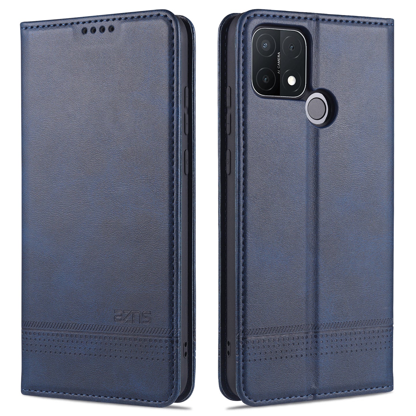 AZNS Magnetic Suction Wallet Stand Leather Mobile Shell Case for OPPO A15