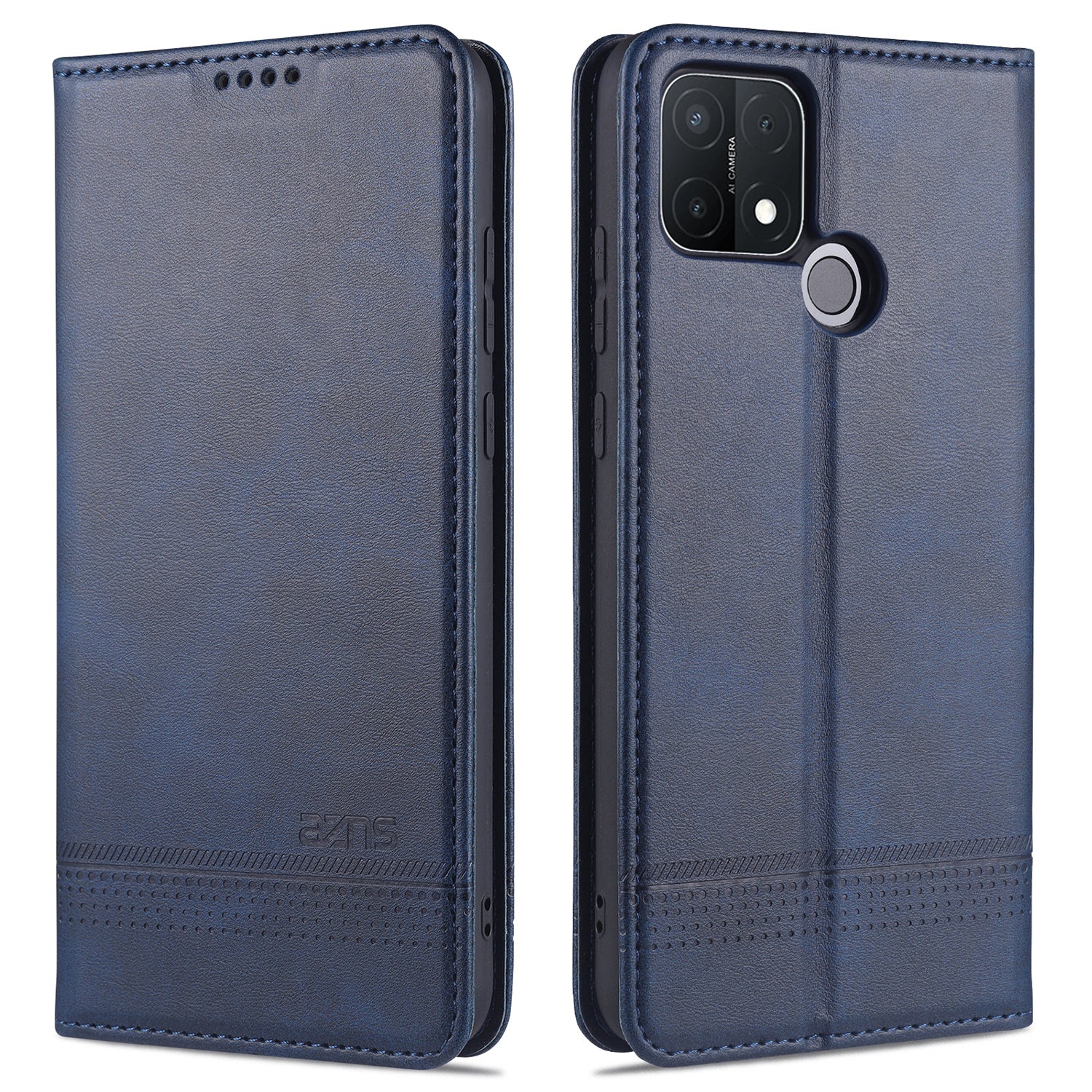 AZNS Magnetic Suction Wallet Stand Leather Mobile Shell Case for OPPO A15