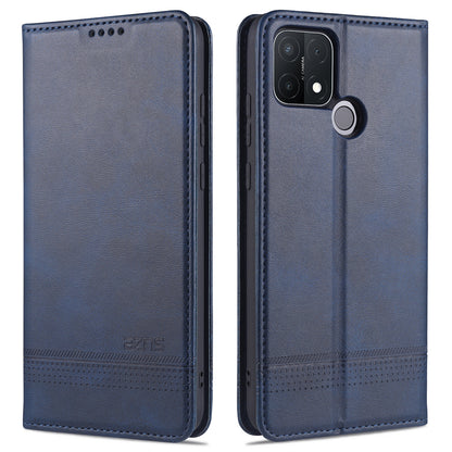 AZNS Magnetic Suction Wallet Stand Leather Mobile Shell Case for OPPO A15