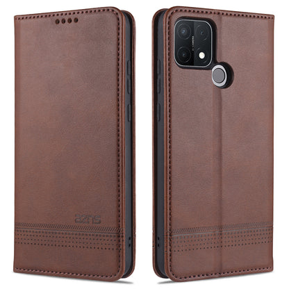 AZNS Magnetic Suction Wallet Stand Leather Mobile Shell Case for OPPO A15
