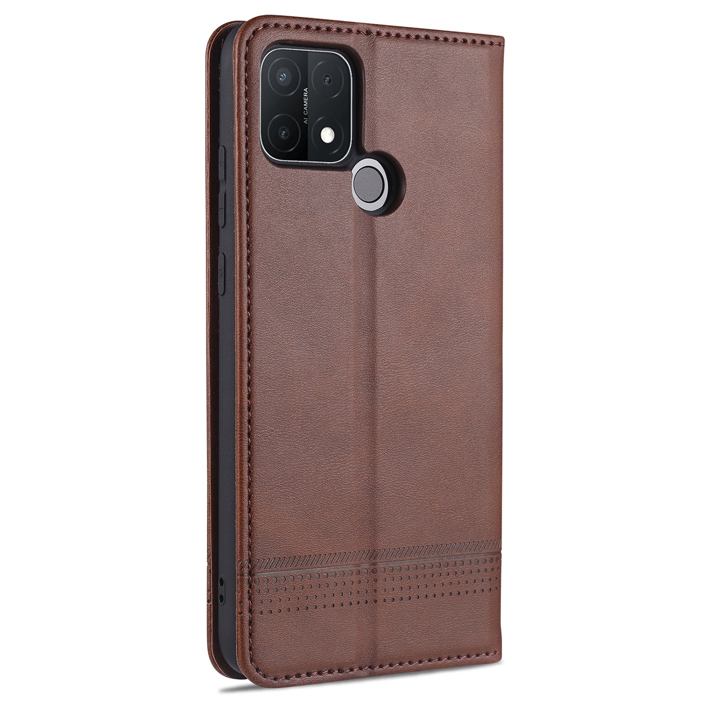 AZNS Magnetic Suction Wallet Stand Leather Mobile Shell Case for OPPO A15
