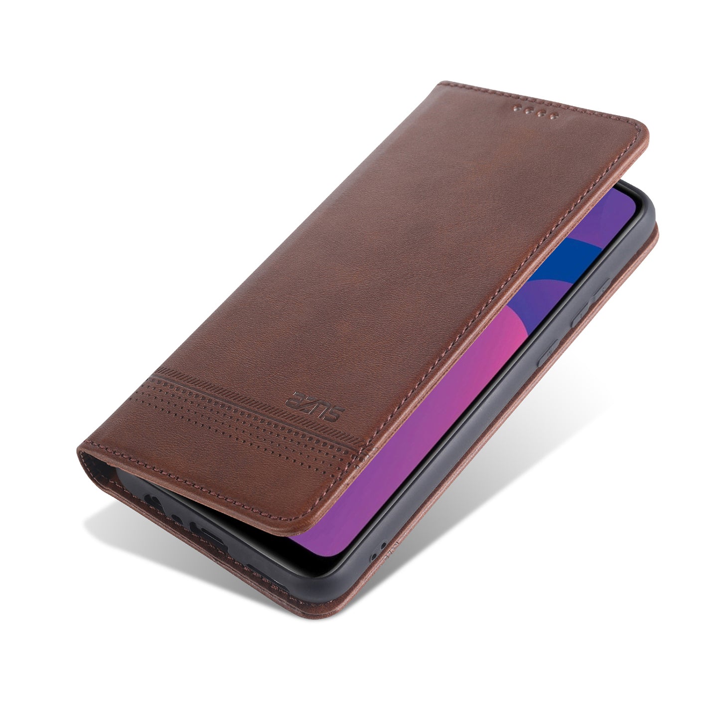 AZNS Magnetic Suction Wallet Stand Leather Mobile Shell Case for OPPO A15