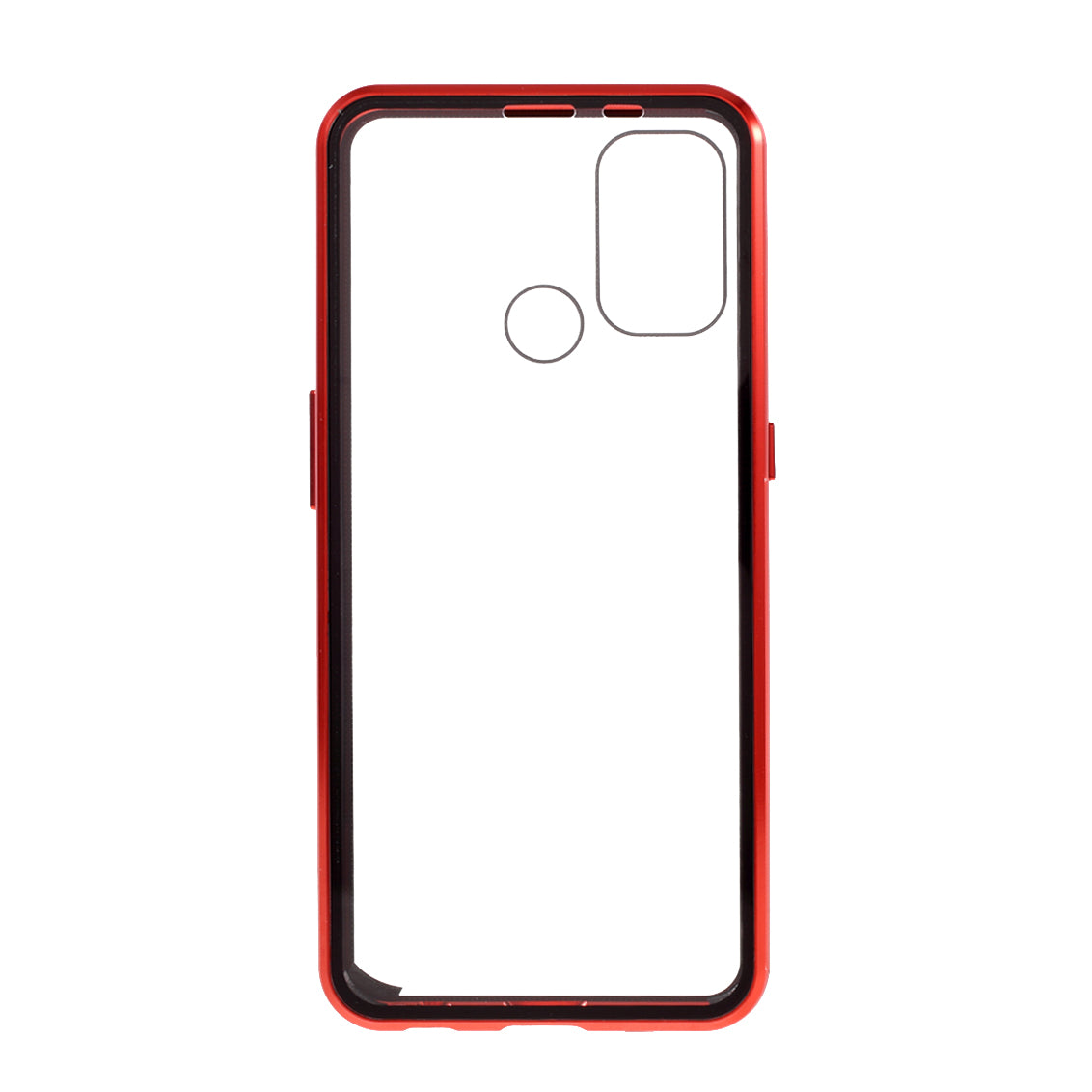 Double-sided Tempered Glass + Metal Frame Magnetic Lock Phone Case for Oppo A32 (2020)/A53(2020)
