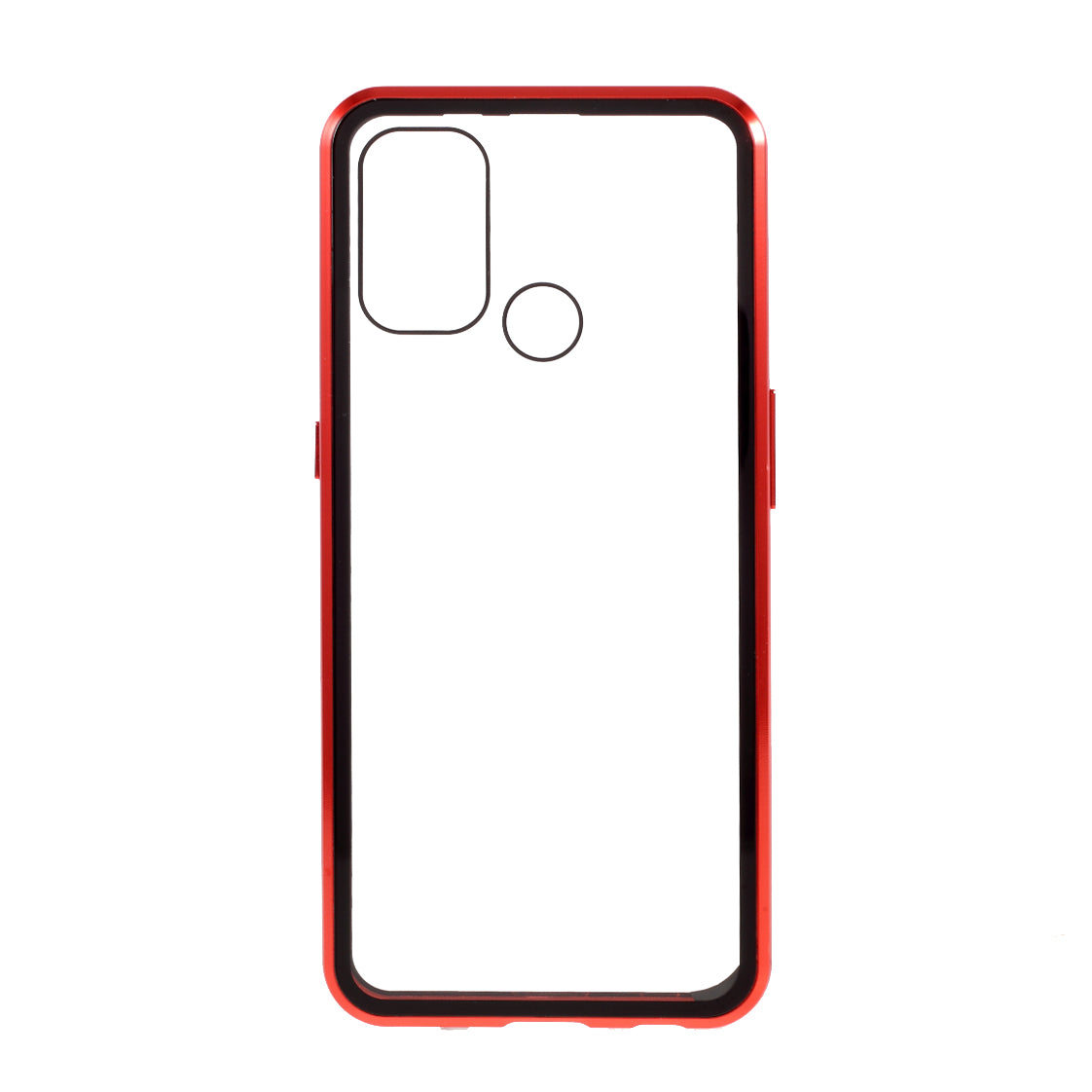 Double-sided Tempered Glass + Metal Frame Magnetic Lock Phone Case for Oppo A32 (2020)/A53(2020)