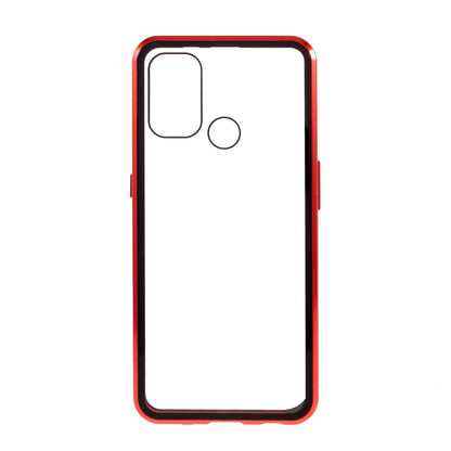Double-sided Tempered Glass + Metal Frame Magnetic Lock Phone Case for Oppo A32 (2020)/A53(2020)