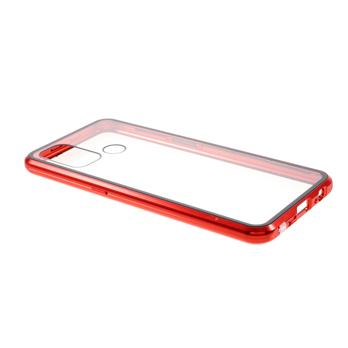 Double-sided Tempered Glass + Metal Frame Magnetic Lock Phone Case for Oppo A32 (2020)/A53(2020)
