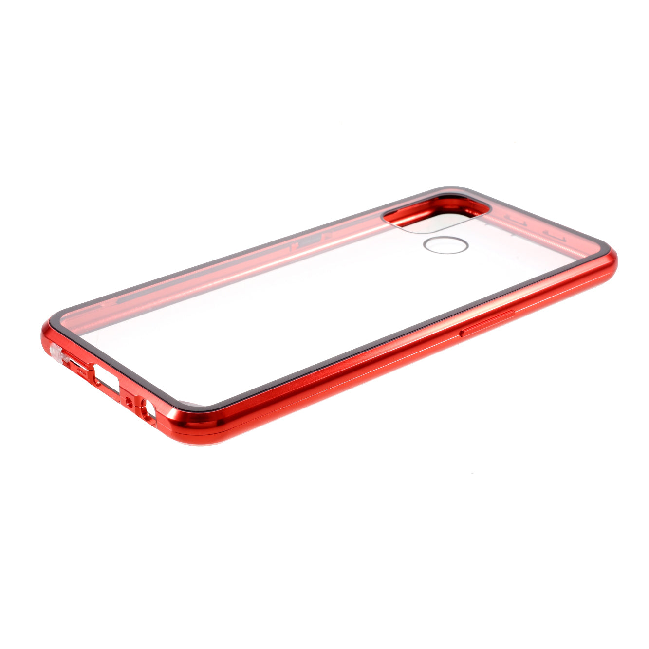 Double-sided Tempered Glass + Metal Frame Magnetic Lock Phone Case for Oppo A32 (2020)/A53(2020)