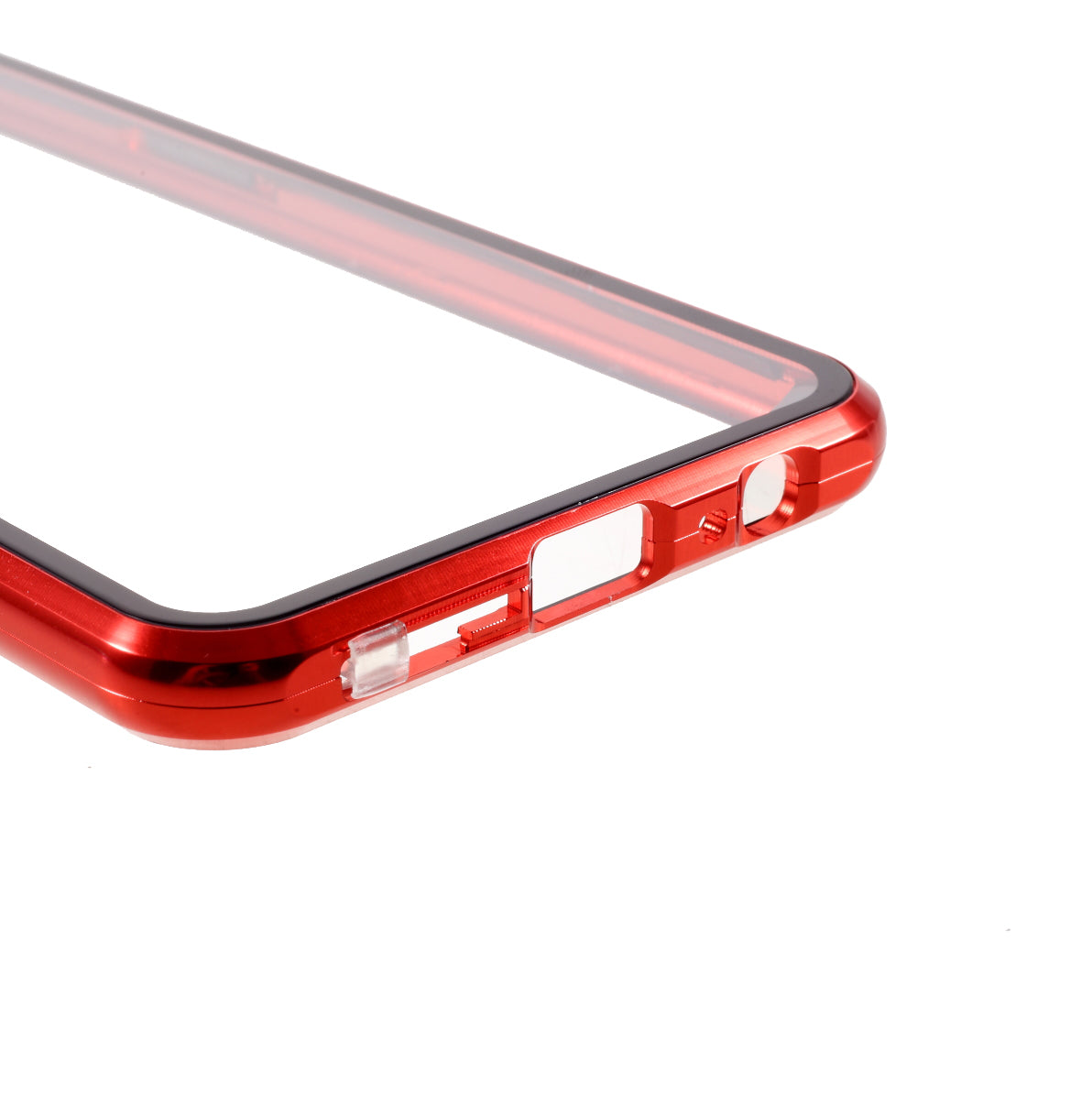 Double-sided Tempered Glass + Metal Frame Magnetic Lock Phone Case for Oppo A32 (2020)/A53(2020)