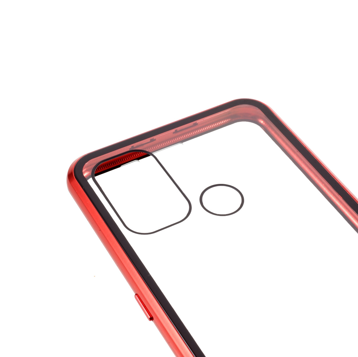 Double-sided Tempered Glass + Metal Frame Magnetic Lock Phone Case for Oppo A32 (2020)/A53(2020)