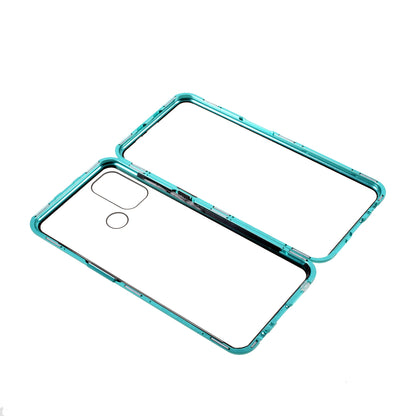 Double-sided Tempered Glass + Metal Frame Magnetic Lock Phone Case for Oppo A32 (2020)/A53(2020)