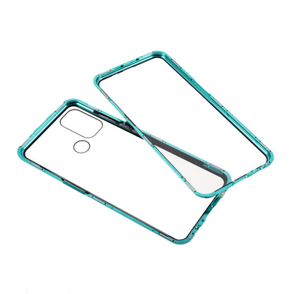 Double-sided Tempered Glass + Metal Frame Magnetic Lock Phone Case for Oppo A32 (2020)/A53(2020)