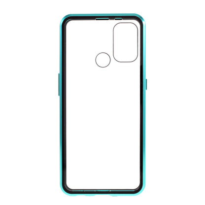 Double-sided Tempered Glass + Metal Frame Magnetic Lock Phone Case for Oppo A32 (2020)/A53(2020)