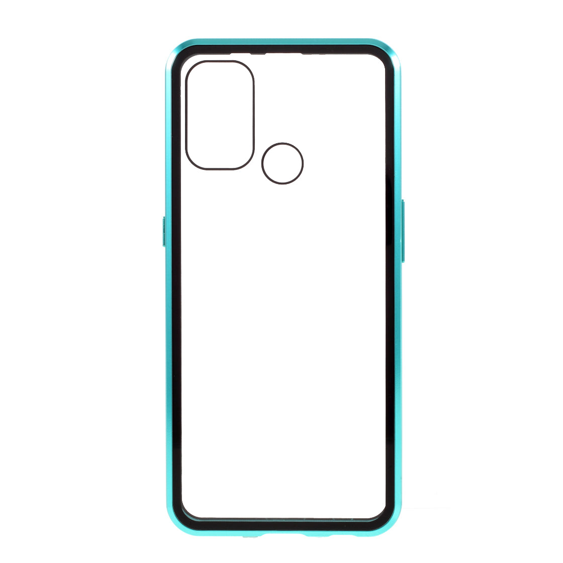 Double-sided Tempered Glass + Metal Frame Magnetic Lock Phone Case for Oppo A32 (2020)/A53(2020)