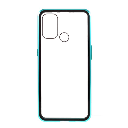 Double-sided Tempered Glass + Metal Frame Magnetic Lock Phone Case for Oppo A32 (2020)/A53(2020)