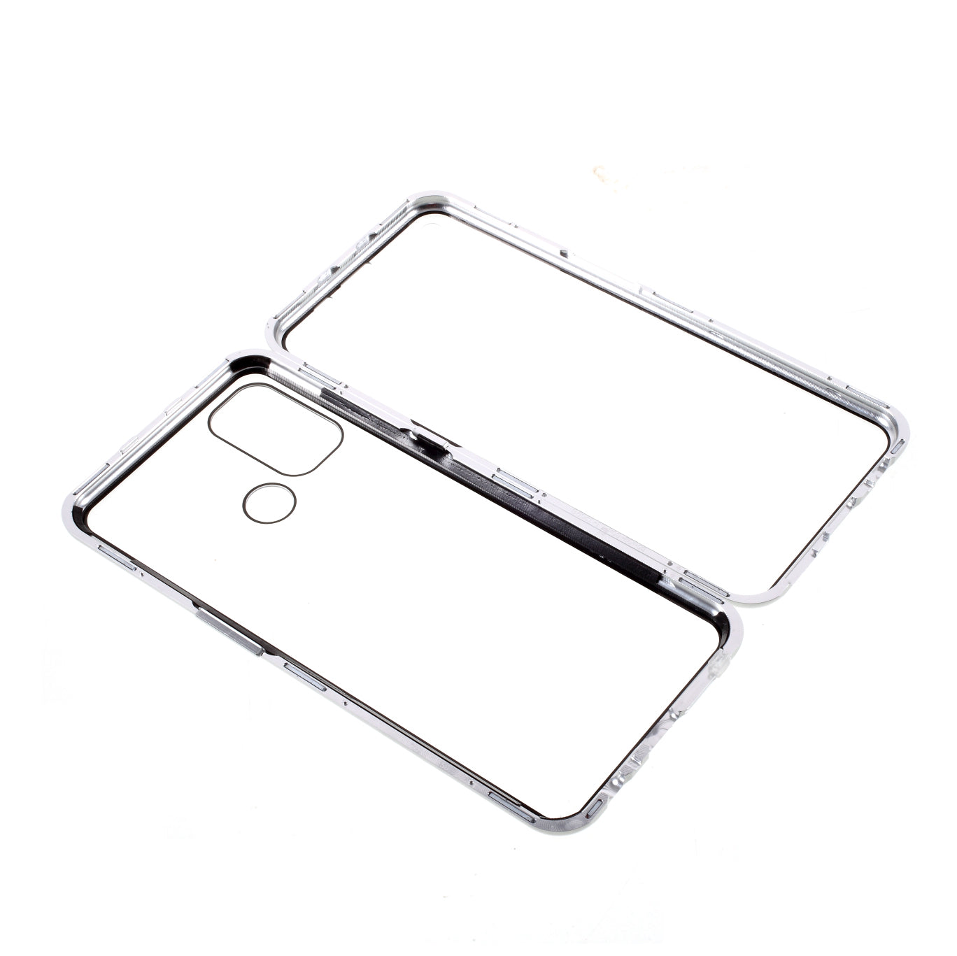 Double-sided Tempered Glass + Metal Frame Magnetic Lock Phone Case for Oppo A32 (2020)/A53(2020)