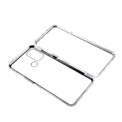 Double-sided Tempered Glass + Metal Frame Magnetic Lock Phone Case for Oppo A32 (2020)/A53(2020)
