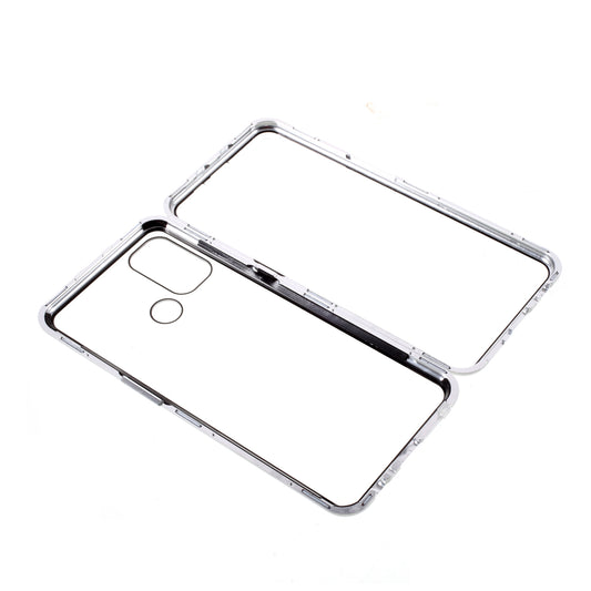 Double-sided Tempered Glass + Metal Frame Magnetic Lock Phone Case for Oppo A32 (2020)/A53(2020)