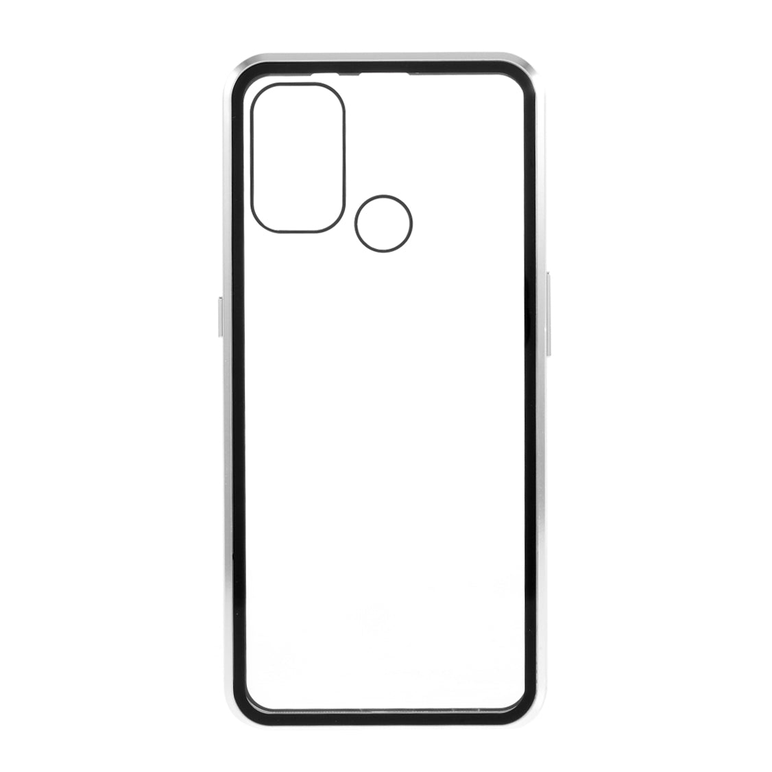 Double-sided Tempered Glass + Metal Frame Magnetic Lock Phone Case for Oppo A32 (2020)/A53(2020)
