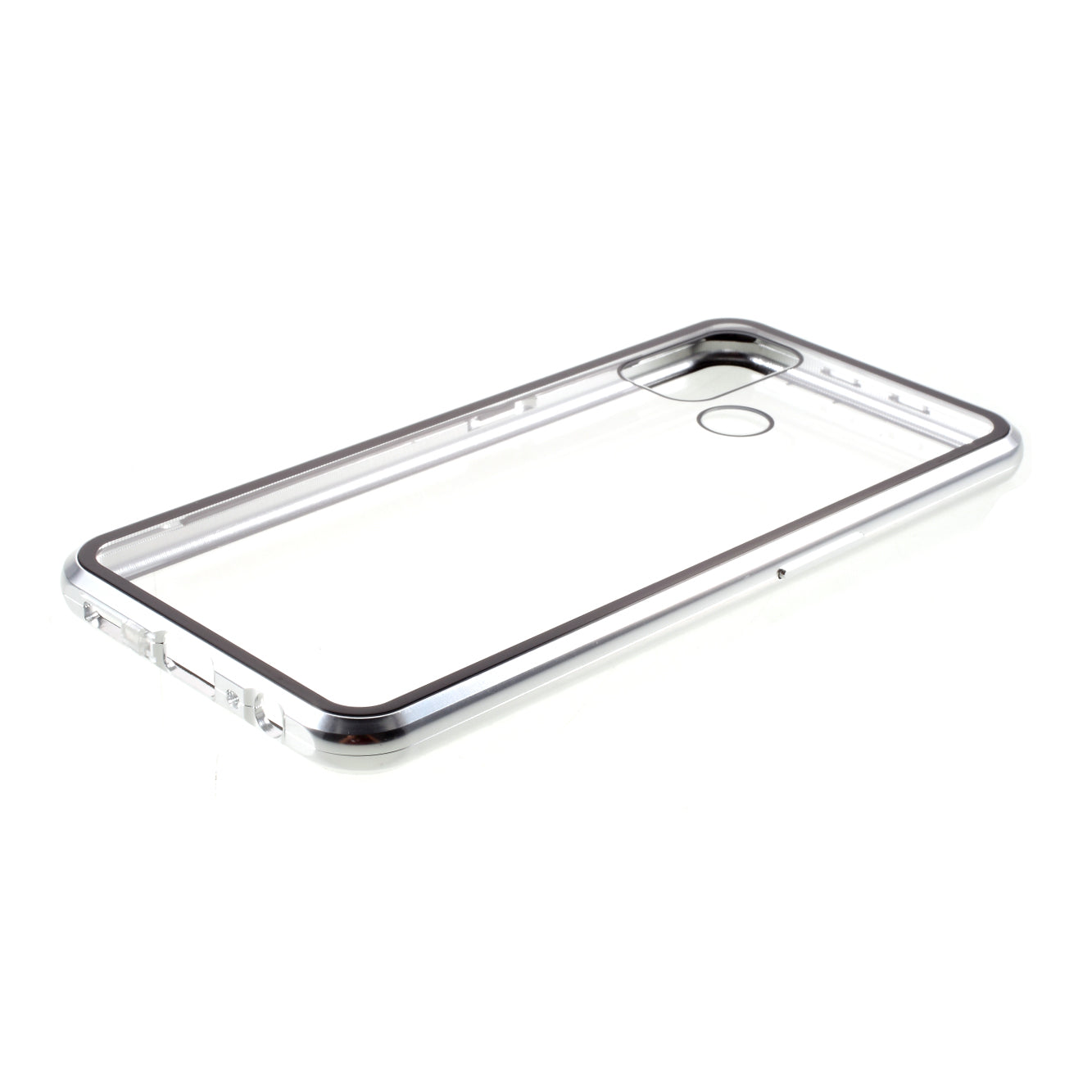 Double-sided Tempered Glass + Metal Frame Magnetic Lock Phone Case for Oppo A32 (2020)/A53(2020)