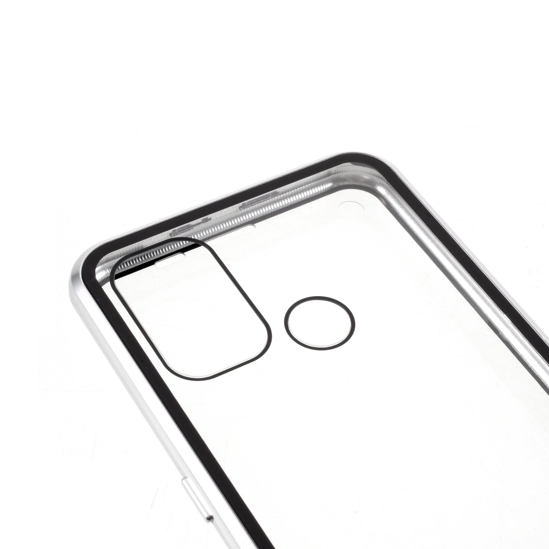 Double-sided Tempered Glass + Metal Frame Magnetic Lock Phone Case for Oppo A32 (2020)/A53(2020)