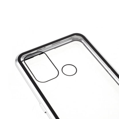 Double-sided Tempered Glass + Metal Frame Magnetic Lock Phone Case for Oppo A32 (2020)/A53(2020)