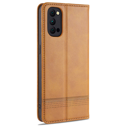 AZNS Auto-absorbed Magnetic Stand Wallet Leather Mobile Shell Case for Oppo Reno4 Pro 5G / Reno4 5G