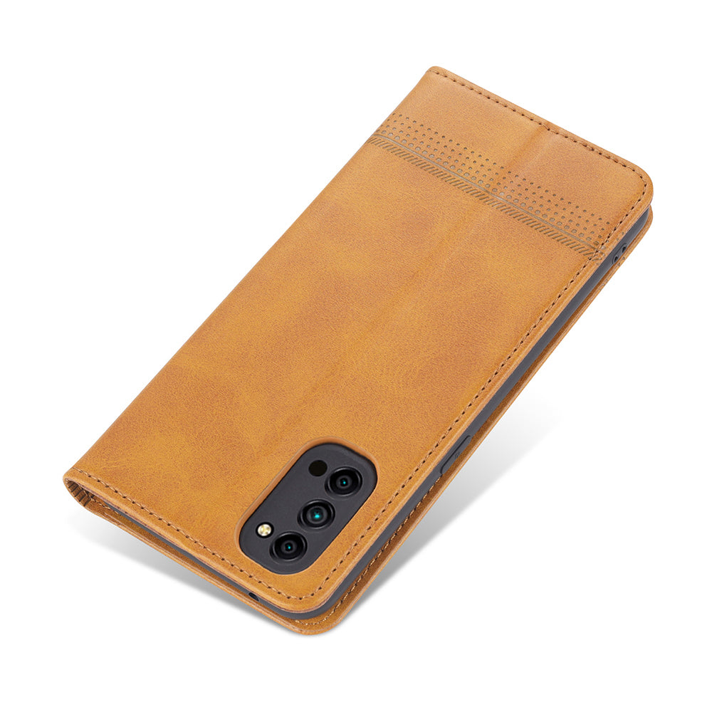 AZNS Auto-absorbed Magnetic Stand Wallet Leather Mobile Shell Case for Oppo Reno4 Pro 5G / Reno4 5G