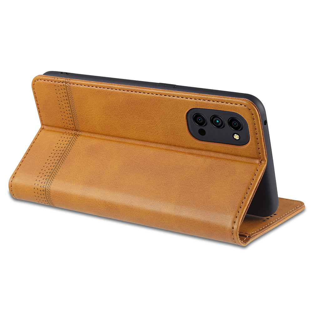 AZNS Auto-absorbed Magnetic Stand Wallet Leather Mobile Shell Case for Oppo Reno4 Pro 5G / Reno4 5G